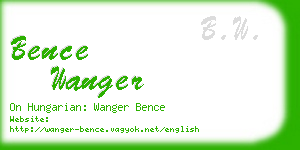 bence wanger business card